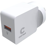 COMSOL SINGLE PORT USB WALL CHARGER WITH QC 30 18W WHITE