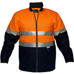 PRIME MOVER MJ987 COTTON DRILL JACKET QUILT PADDED WITH ZIP CLOSURE 2TONE ORANGE NAVY 4XL