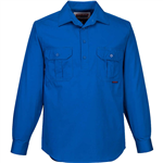PRIME MOVER MC903 COTTON SHIRT LONG SLEEVE LIGHTWEIGHT CLOSED FRONT COBALT LARGE