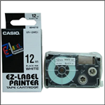 CASIO XR12WE1 LABELING TAPE 12MM X 8MTR BLACK ON WHITE