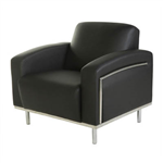SIENNA LOUNGE ONE SEATER CHROME FRAME PU BLACK