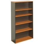 YS DESIGN OXLEY BOOKCASE 5 SHELF 900 X 315 X 1800MM BEECHIRONSTONE