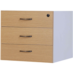 YS DESIGN OXLEY FIXED DESK PEDESTAL 3DRAWER LOCKABLE 450 X 476 X 470MM OAKWHITE