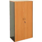 YS DESIGN OXLEY FULL DOOR STORAGE CUPBOARD 900 X 450 X 1800MM BEECHIRONSTONE