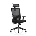 INITIATIVE PLUTO TASK CHAIR HIGH MESH BACK HEADREST ADJUSTABLE ARMS BLACK